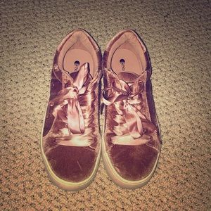 Velvet pink sneakers